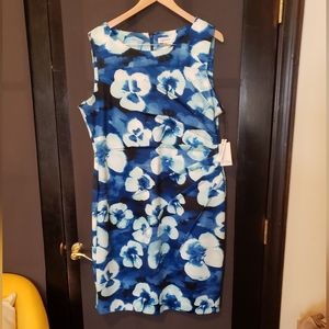 Blue Floral Business Dress